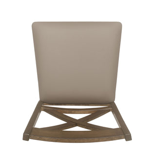 Farmhouse Style Counter Height Chair With Upholstered Seat