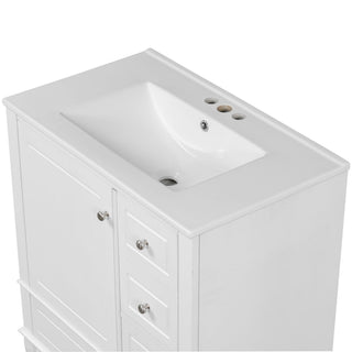 Freestanding Bathroom Vanity With Sink, Soft Close Door, 3 Drawers