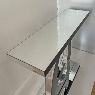 Double C - Base Rectangular Sofa Table For Living Room - Silver