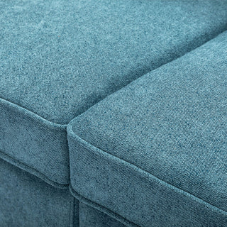 Modern Fabric Sofa With Cushions, Sleek Arm Design