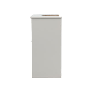 Louvered Double Door Floor Standing Bathroom Vanity Cabinet With Adjustable Shelf - White