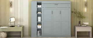 Murphy Wall Bed With Shelves, Wardrobe And LED Lights