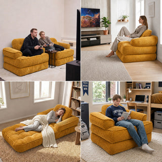 Convertible 2 In 1 Armrest Sofa For Bedroom