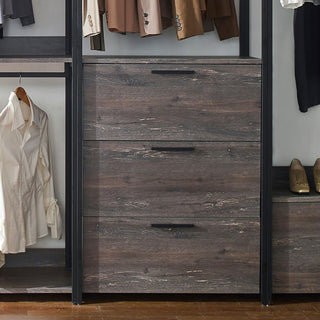 Monica - Modular Design Walk-In Closet System - Rustic