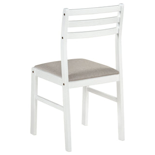 Cliff - 3 Piece Round Drop Leaf Dining Table Set With Ladderback Chairs - White