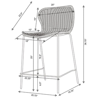 Mckinley - Counter Chair (Set of 2) Seat - Brown