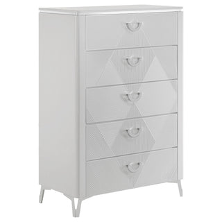 Buckley - 5 Drawer Chest - Gloss White