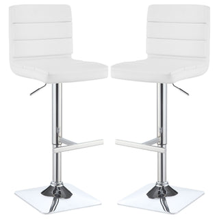 Fresco - Upholstered Adjustable Bar Stool (Set of 2) - White
