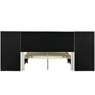 Upholstered Platform Bed With Big Headboard