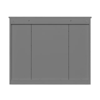 Wall Mounted Bathroom Cabinet With Mirror And 4 Shelves, Rectangular Design - Gray