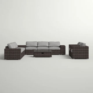 Stylish Rattan Wicker Person Seating Group With Premium Sunbrella Cushions Perfect For Outdoor Entertaining
