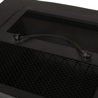 Outdoor Square Mgo Wood Burning Fire Pit - Dark Gray