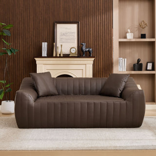 Oversized 2 Seater Loveseat With 2 Decor Throw Pillows, Deep Seat Sofa For Living Rooms