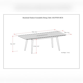 Beachside - Outdoor Extendable Dining Table - Light Teak