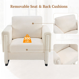 Upholstered Accent Armchair With Square Arm