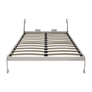 Queen Size Vertical Murphy Wall Cabinet Folding Bed With Automatic Legs - Gray