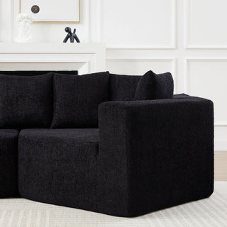 L - Shaped Modular Sofa With Deep Seat And 11 Pillows