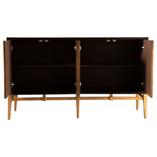 Capri - 4 Door Accent Cabinet - Brown / Gold
