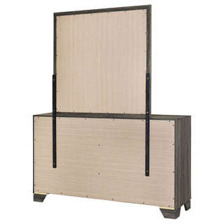 Funston - 6 Drawer Dresser With Mirror - Brown Oak