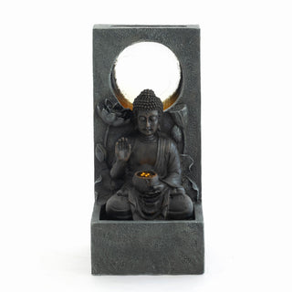 Zen - Outdoor Buddha Waterfall Fountain - Black
