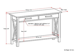 Kitchener - Console Sofa Table - Farmhouse Gray