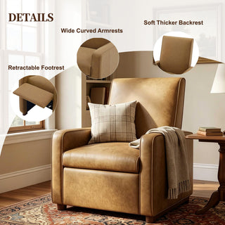 Manual Recliner Chair, 2 Position With 160° Adjustable Backrest For Living Room