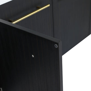 Modern Wall Mounted Bathroom Vanity With Resin Sink And Storage Rack