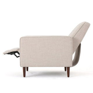 Mid-Century Modern Recliner With Button Tufted Waffle Stitch