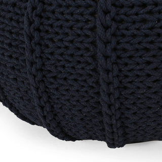 Bordeaux - Knitted Round Pouf Ottoman And Floor Cushion