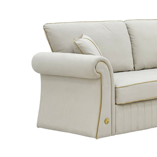 Sofa With Rolled Arms, 3 Seater Couch, Living Room Accent