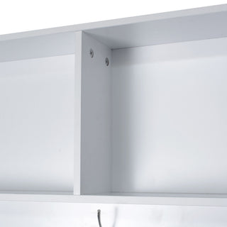 Entryway Bench With Coat Rack, 3 In 1 Design And Adjustable Shelves