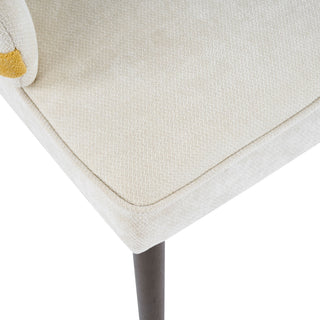 Indoor Dining Chair (Set of 2) With Sturdy Frame - Beige / Yellow