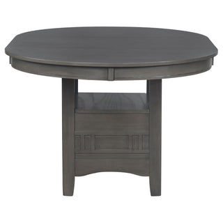 Lavon - Oval Extension Leaf Dining Table With Built In Storage - Gray