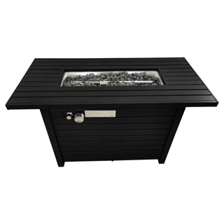 Outdoor Fire Pit Table With Lid, - Black