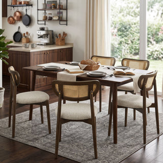 Rattan Side Dining Chairs For Kitchen (Set of 2)