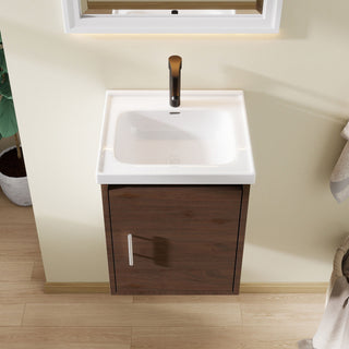 Floating Bathroom Vanity Combo, Wall Mounted Cabinet With Sink & Soft Close Doors For Small Bathrooms
