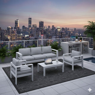 Outdoor Patio Set With All-Weather Thick Cushions