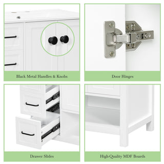 Bathroom Vanity With Sink Top, Bathroom Vanity Cabinet With 2 Doors And 2 Drawers, Open Shelf