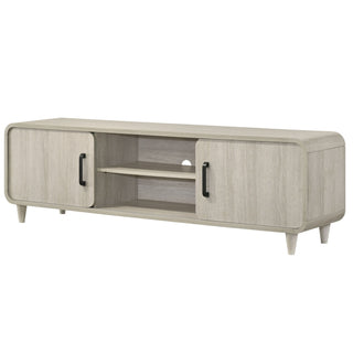 TV Stand With Sliding Doors And Handles, Living Room Furniture - Antique White