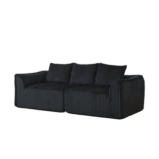 Minimalist 3 Seater Sofa With Curved Lines And Gently Sloped Backrest