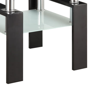 Samantha - 1 Shelf Square End Table - Black