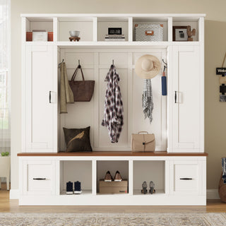 Hall Tree With Storage Bench, Entryway Coat Rack With Hooks