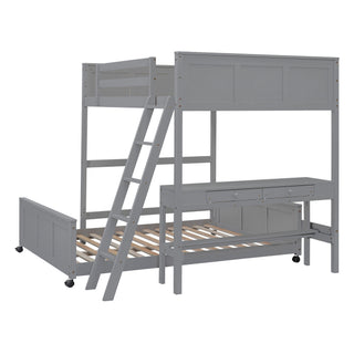 Full Over Full Bunk Bed With Desk