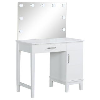 Elijah - Vanity Set With Lighting And Stool - White