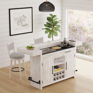 Rogen Rustic - Swivel Bar Stool (Set of 2) - Rustic White