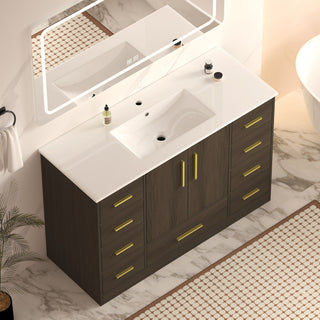 Bathroom Vanity With Abundant Storage 2 Soft Close Doors And 9 Drawers