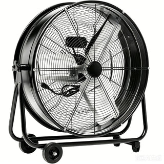 Drum Fan With Pure Copper Wiring Motor And Blades - Black