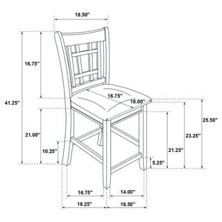 Danford - 5 Piece Counter Height Dining Set With Upholstered Stools - Espresso