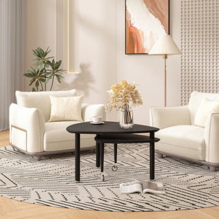 360 Degree Rotatable Coffee Table With Solid Legs