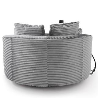 Swivel Accent Barrel Chair With Adjustable Phone Holder, 5 Pillows For Living Room